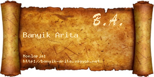 Banyik Arita névjegykártya